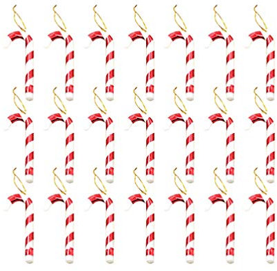 NUOBESTY 60st Sü?igkeiten Party Dekoration Weihnachtsbaum H?ngen Anh?nger Ball Festliche Zuckerstange H?ngende Dekoration Der Zuckerstange Feiertagszuckerstangendekoration Charme Mini 7c