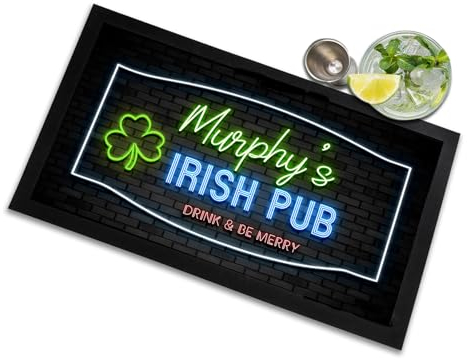 Tapis de bar personnalisable pour pub irlandais, St Paddys Day Pub