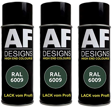 Alex Flittner Designs 3X RAL Lackspray Autolack Buntlack Spraydose RAL6009 TANNENGRUEN matt