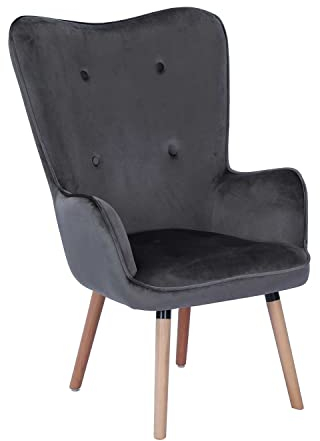Home4You Fernsehsessel Polstersessel Wohnzimmersessel | Samt | Grau