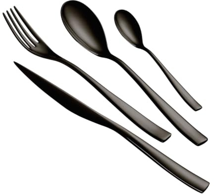 Servizio Set di Posate 24 Pezzi in Acciaio 18/10 PVD Eme Etoile Black