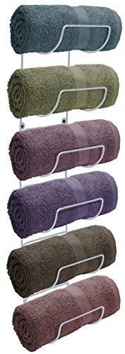 Sorbus Towel Rack, 6-Compartment Wall-Mount, Wall-Mounted (White)