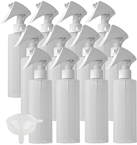 ZEOABSY 24 Pièce Transparent flacons vaporisateurs vides en plastique de 500 ml & 1 Pièce Entonnoir, Pour Coiffure Plante Fleurs Pulvérisateur D'eau jardinage, Domicile