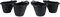 BURI Lot de 4 pots de fleurs ronds pour gouttières avec support - Tuyau de descente - Pot de fleurs noir - 4 pièces