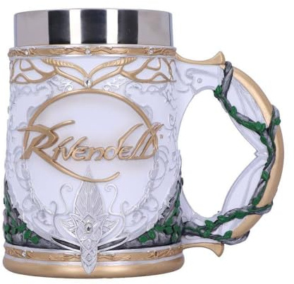 Nemesis Now Krug Kanne Offizielles Lizenzprodukt Herr der Ringe Rivendell-Bierkrug, Weiß, 15,5 cm