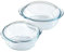 Pyrex 4 in 1 – Set mit 2 Schmortöpfen – 1,6 l und 2,3 l – Borosilikatglas – Dampfgaren – mikrowellengeeignet – spülmaschinenfest