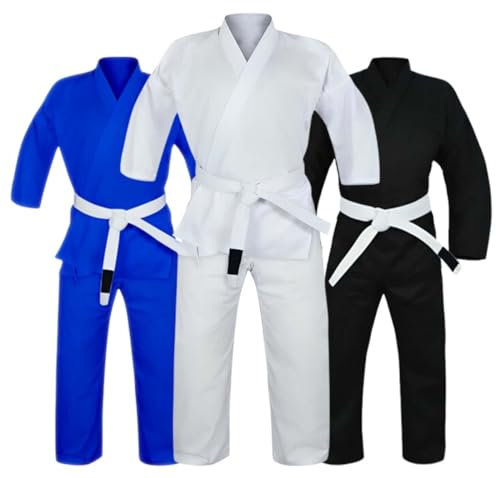 Rewon Brazilian Jiu Jitsu dräkt – kimono BJJ Gi, Aikido-kostym, män kvinnor Jiu Jitsu ultralätt sanforiserad uniform för träning och tävling, Vit, XL