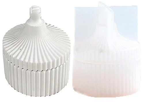 Aroma Candle Holder Silicone Mold DIY Trinket Jewellery Box Mould with Lid Resin Casting Mould for DIY Crafts Gift Box