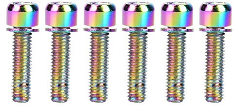 Boulon de Support de Vélo, 6 Pièces M5 Vis M5x25mm en Alliage de Titane Boulon de Support de Bouteille de Vélo Boulon de Support de Stockage de Vélo Accessoire de Vélo (Coloré)