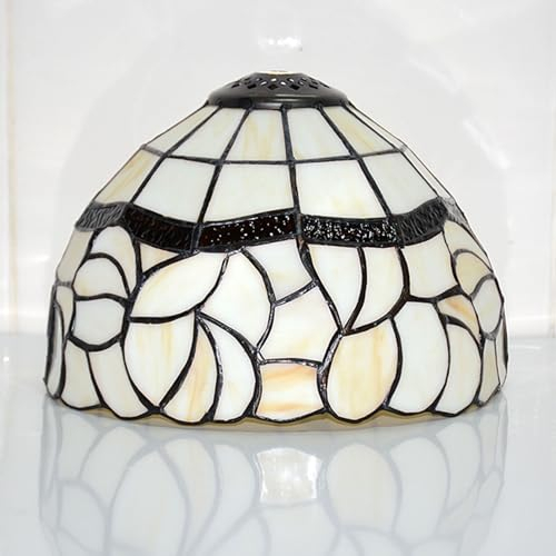 BOTOWI 8 Zoll Tiffany Stil Lampenschirme Ersatz, Pastorale Florale Buntglaslampe Schirm nur für Kronleuchter Tischlampen Pendellampen Wandleuchten Weihnachtsdekoration,Small Hole
