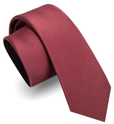 JEMYGINS Schmale Herren Matte Krawatte einfarbig in verschiedenen Farben 6cm