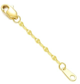 14k Gold 1/1.5/2/3/4/5 Necklace Bracelet Extender Chain, Necklace Extender Gold 14k, Durable Removable Gold Chain Extender, 14k Gold Extension Chain Extended Chain for Necklace Anklet Bracelet (1inch, style 10-yellow)