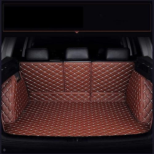 PAKJEL Auto Leder Kofferraummatte für Alfa Romeo Stelvio 2017-2021 Antirutschmatte Kofferraum Schutzmatte Kofferraumschutz Zubehör.,E-Brown