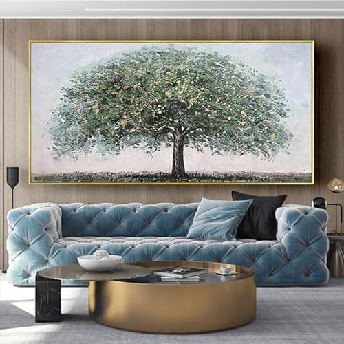 HOLEILUCK Modern Abstract Gold Tree Wall Art Dipinti su tela sul muro Quadri su tela Grandi immagini per pareti Camera da letto Opere d'arte 80x170 cm/31x67 pollici Senza cornice