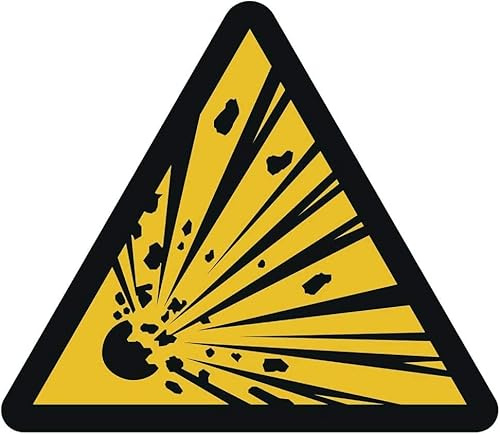 Warnung vor explosionsgefährlichen Stoffen Aufkleber Ø 10 cm gemäß ISO 7010, ASR A1.3 (wetterfest)