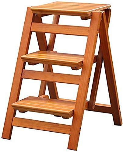 Klappleiter aus Holz, Stuhl, Hocker, Tritthocker, Massivholz, Blumenständer, Haushaltsleiter, Klappleiter, Regal, Holzleiter, Leiter, Multifunktionsleiter, Innenbereich, Haushalt, Aufstieg d