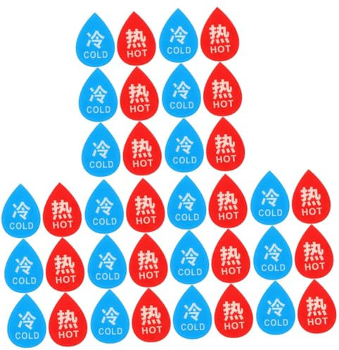 Angoily 3 Sätze Beschilderung Für Warm- Und Kaltwasser Tank Waschbecken Wasser Hinweisschild Gießen Große Buchstabenaufkleber Wasserhahn Schwimmbad Wasserkühler Klopfen Acryl 12 Stück * 3