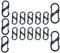 15 Stück S Karabiner,S karabiner klein,DREI Größen-32mm/40mm/50mm,Mini karabiner schlüsselanhänger,8 Förmiger 2 Öffnungen Karabine Karabinerhaken für Wandern, Camping, Zuhause