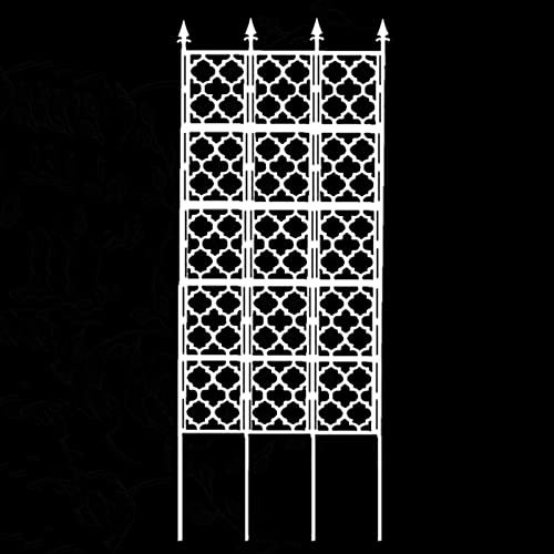 Enrejado de jardín de metal blanco para plantas trepadoras, panel de pared al aire libre para vides, flores, rosas, verduras y pepino, marco de soporte resistente para plantas en maceta, decorativo G
