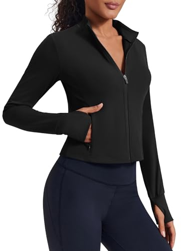 PINSPARK Women's Running Workout Athletic Jackets Long Sleeve Jacket