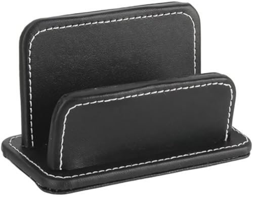 Glixoft Visitenkartenhalter Aus Pu-Leder, Visitenkartenetui, Desktop-kartendisplay, Visitenkartenständer, Organizer Für Damen Und Herren