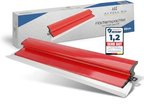 ALPHA BX - Profi Flächenspachtel 60 cm mit Edelstahlklinge & integriertem Tapetenentferner - Z Spachtel – vielseitiges Trockenbauwerkzeug für präzise Wandgestaltung und Bauarbeiten