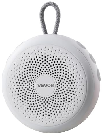 VEVOR Rumore Bianco Neonato, 20 Suoni Rilassanti per Dormire, Portatile e Impiccabile, con Timer di Spegnimento Automatico, Luce ad Anello Soffusa e Funzione di Memoria, per Adulti, Casa, Viaggi