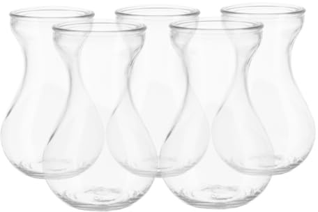 TOPPERFUN 5pièces Lot de Petits Vases Verre Transparent pour Centre De Table Décoration Hydroponique Stable Et Compacte pour Salon Bureau Fenêtre