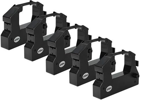 vhbw 5x Farbband Schriftband kompatibel mit Norand 4820B | DP-815, 815, 4815, 4000, 6820, 4820 Nadeldrucker, Bondrucker - Schwarz