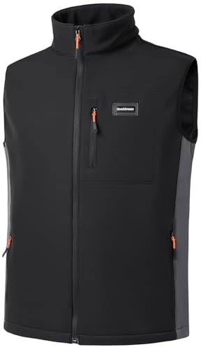 Voyagile Gilet Softshell pour Homme Coupe-vent Veste Doublé Polaire Sans Manches Légère avec Poches