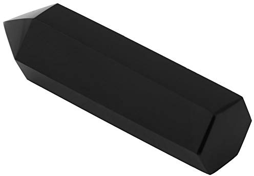 Qcwwy Varita de Piedra Curativa, Punta de Cristal Hexagonal de Obsidiana, Gema Caída única para Meditación, Decoración del Hogar y Energía Positiva