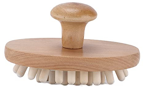 DIRBAK Haustier-Massagebürste mit Holzgriff, weicher Fellpflegekamm für sanfte Haarentfernung bei Hunden, Katzen, Kaninchen und kleinen Haustieren, 13 x 8 cm großes, beruhigendes