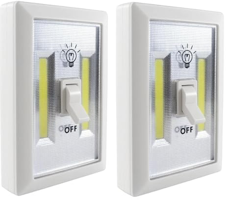 BosuLai 2pcs Battery Lights LED Wardrobe Light, Super Bright Stick On Night Light Battery Operated for Closet Cupboards Wardrobe Shed Attic Kitchen Bedroom Hallway, 3X AAA (Required Not Supplied)