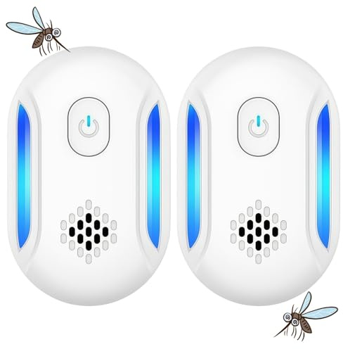 2PCS Ultrasonic Mosquito Repe/ller,Plug in Mosquito Repellent for Indoor Use,Mouse Repellent and Rat Repellent,Mosquito Repellent Plug InRodent Repellent Ultrasonic Device,Insect Repellent Plug in