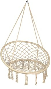Wellogic Hängesessel Wetterfest bis 150 kg – Indoor & Outdoor Hängestuhl – Hängeschaukel mit 4-Seil-System & Stahlringen – Hängekorb für Balkon, Garten & Wohnzimmer – Robust & Komfortabel