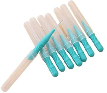 Interdentalborste 50 st 0,5 mm mellantandborstar för mellanrum, raka, för munhygien (Lake blue)