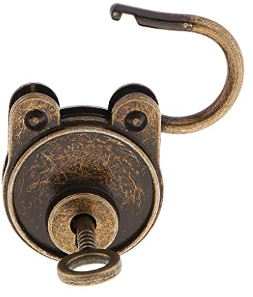 Amagogo Antikes Vintage Vorhängeschloss mit Bärenförmigem Hauptpunkt, Key für Tagebuch