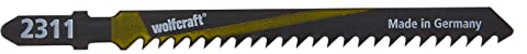 wolfcraft 2 Stichsägeblätter HCS I 2311000 I Ideal für Tischlerplatte, Sperrholz, Weichholz I schnelle, grobe Schnitte I Kompatibel mit AEG, Bosch, Makita