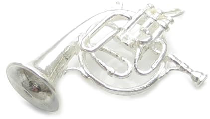 Waldhorn Sterling Silber Charm - Anhänger .925 x 1 Musikinstrumente