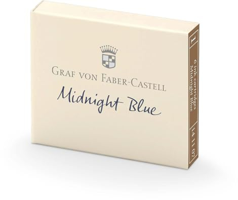 Graf von Faber-Castell 141107 Tintenpatrone, 6 Stück, Midnight blau