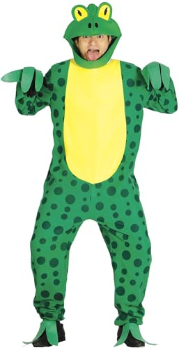 FIESTAS GUIRCA | Disfraz de Rana Adulto (52-54/L) - Capucha y Mono - Disfraces de Animales para Halloween, Carnaval y Fiestas de Disfraces - Ideal para Adultos Unisex - Verde