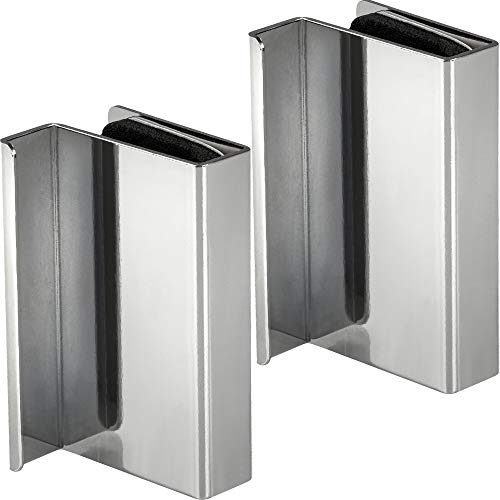 Gedotec Chiusura a scatto magnetica con maniglia per serraggio | Contropiastra in vetro spessore 4-6 mm | vetrine magnetiche in vetro acciaio cromato lucido - 2 pezzi