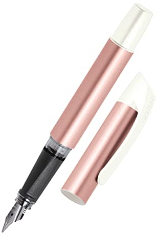 Online Campus Colour Line | Schönschreib-Füller für Rechtshänder | ergonomisches Softtouch Griffstück | Standard-Tintenpatronen , Kalligrafie-Feder 0,8 mm, Farbe rosegold