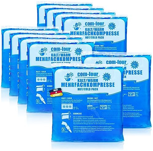 Juego de compresas multiusos de calor y frío, de Com-Four®, adecuadas para microondas, de 13 x 14,5 cm
