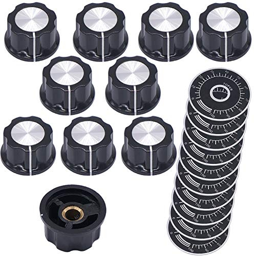 Taiss 10 x verstellbare Potentiometer-Drehknöpfe + 10 x 0–100 Skala.