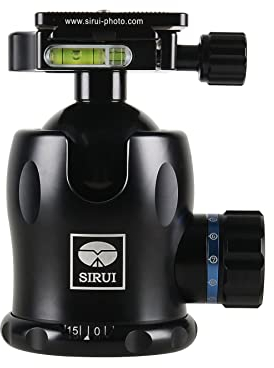 SIRUI K-40II Cabezal de Bola de trípode Profesional Giratorio de 360 ° Cabezal de Bola de Aluminio panorámico con Placa de liberación rápida Arca Swiss y Nivel de Burbuja, Capacidad de Carga 77.1 lbs