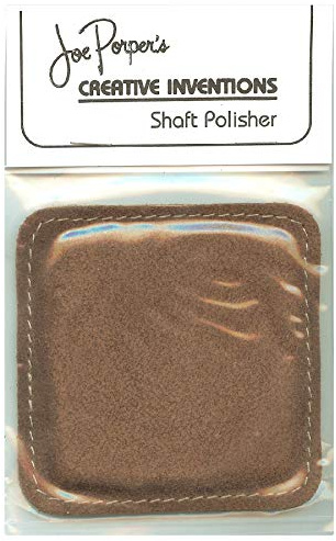 Porper Cue Shaft Burnisher – Pool Cue Shaft Cleaner & Conditioner, Double-Sided Suede Leather Billiard Cue Accessory, Smooth & Protect Cue Shafts, Made in USA