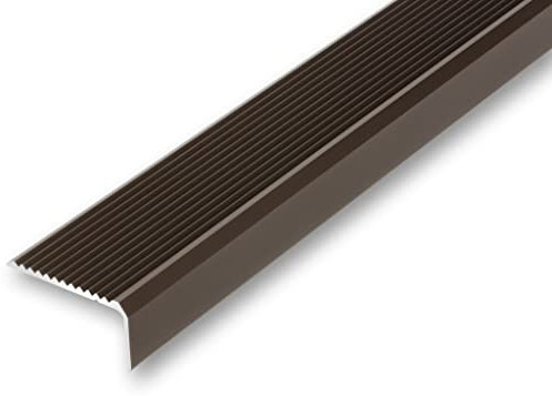 (17,45EUR/m) 44 x 23 x 1180 mm Treppenwinkel bronzefarben ungebohrt Treppenkantenprofil Treppenkante grob gerieft, stabil und rutschhemmend