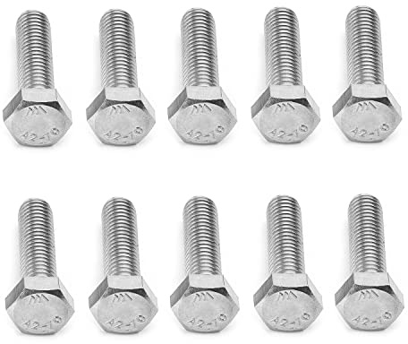 MroMax M8 Sechskantschraube, M8–1,25 x 30 mm, UNC Sechskantschraube, 304 Edelstahl, Vollgewinde, Innensechskant, Gewindebohrer, silberfarben, 10 Stück