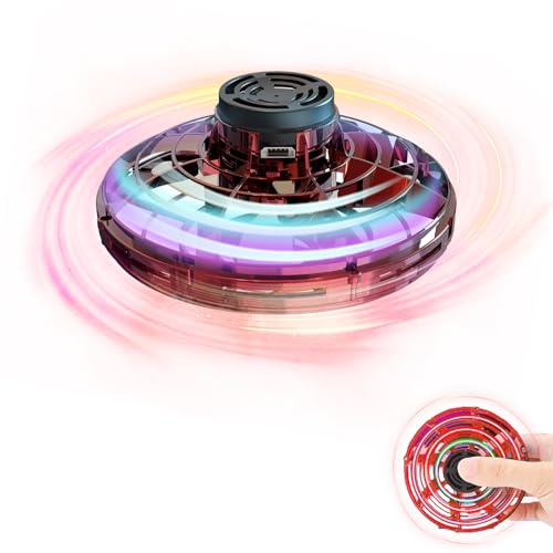 GoolRC Flying Spinner Mini Drone, Fidget Spinner Flying Boomerang Toys Magical Hand Controlled Gyro Flying Drone with LED Light Gifts for Teens Adults Indoor Outdoor